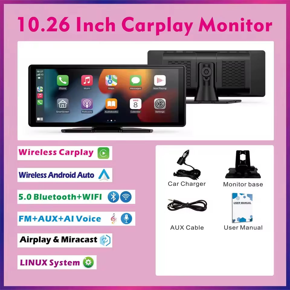 STOLUXE DriveSync™ | Wireless Apple CarPlay & Android Auto Display